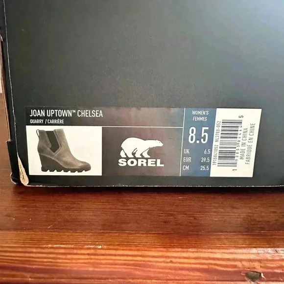 Women's Sorel JOAN UPTOWN CHELSEA Leather Winter Boots 1915841052 QUARRY Sz 8.5 - Picture 2 of 11